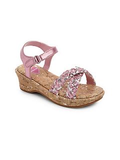 Flowers by Zoe Toddlers & Kids Braided Crisscross Wedge Sandals   Pearlized