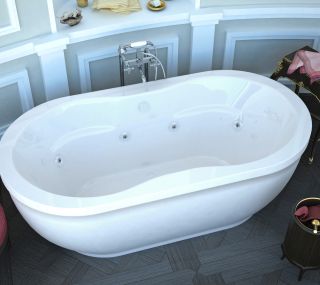 Atlantis Whirlpools 3471AW Embrace 34 x 71 x 21 inch Oval Freestanding Whirlpool Jetted Bathtub