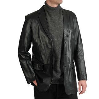 Excelled Mens Lamb Leather 3 button Blazer