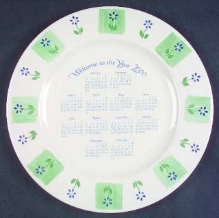 Pfaltzgraff Cloverhill Floral 2000 Calendar Plate, Fine China Dinnerware   Blu