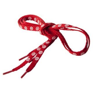 Red Shoelaces with White Bullseyes