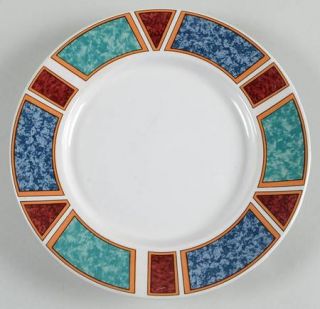 Gibson Designs Imperial Salad Plate, Fine China Dinnerware   Green, Blue & Red