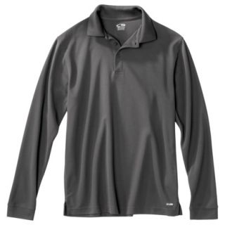 C9 by Champion Mens Long Sleeve Solid Golf Polo   Railroad Gray L