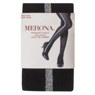 Merona Womens Premium Patterned Shine Tights   Black Tie M Tall
