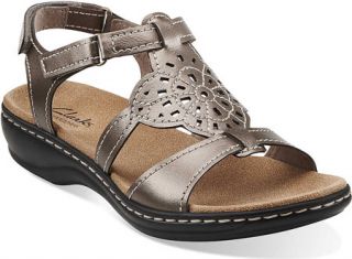 Womens Clarks Leisa Taffy   Pewter Leather Sandals