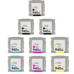 Hewlett Packard 940xl Black/color Ink Cartridge (pack Of 9) (remanufactured) (Black/coloredPrint yield  2,200 / 1,400 pages at 5 percent coverageNon refillablePack of 9 (3 Black, 2 Cyan, 2 Yellow, 2 Magenta)This high quality item has been factory refurbi