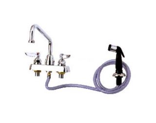 T&S Brass Lavatory Faucet w/ Hose & Spray, On 8 in Centers