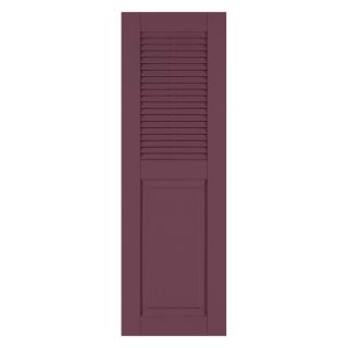 Perfect Shutters 7W in. Louvered Raised Panel Vinyl Shutters Sandalwood  
