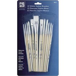White Nylon Brush Set (pack Of 12)