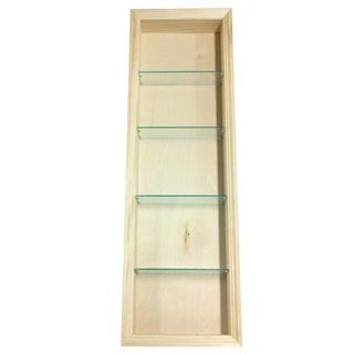 48 inch Recessed In The Wall Newberry Niche (NaturalMaterial Glass, pine Can be painted or stainedDimensions 49.5 inches high x 15.5 inches wide x 3.5 inches deep Glass, pine Can be painted or stainedDimensions 49.5 inches high x 15.5 inches wide x 3.5