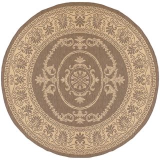 Recife Antique Medallion Natural Cocoa Rug (76 Round) (NaturalSecondary colors CocoaPattern BorderTip We recommend the use of a non skid pad to keep the rug in place on smooth surfaces.All rug sizes are approximate. Due to the difference of monitor col