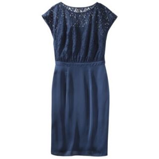 TEVOLIO Womens Lace Bodice Dress   Office Blue   10
