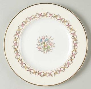 Wedgwood Sandringham Pink Luncheon Plate, Fine China Dinnerware   Pink, Yellow &