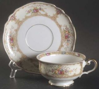 Paul Muller Meadowbrook Footed Cup & Saucer Set, Fine China Dinnerware   Brown S