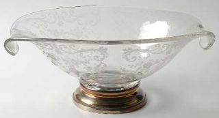 Cambridge Chantilly 11 Oval Bowl with Sterling Base   Stem #3625, Etched