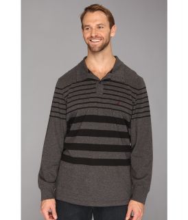 Nautica Big & Tall Big Tall Stripe L/S Polo Shirt Mens Long Sleeve Pullover (Gray)