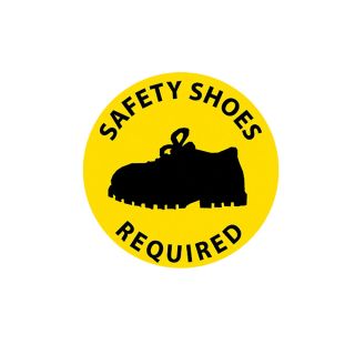 Nmc Personal Safety Walk On Floor Sign   17 Diameter   Safety Shoes Required