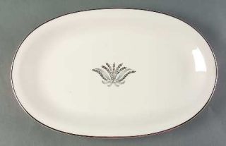 Baronet Debut 14 Oval Serving Platter, Fine China Dinnerware   Gray/Black Wheat