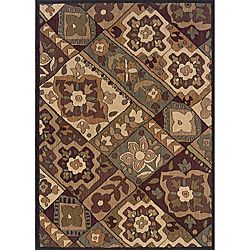 Messina Black/ Purple Area Rug (53 X 76)