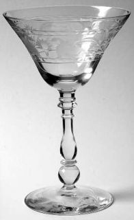 Reizart Flora Champagne/Tall Sherbet   Stem #854, Cut Dragons On Bowl