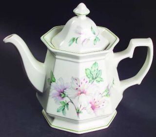 Adams China Azalea Teapot & Lid, Fine China Dinnerware   Azalea Blossoms,Multisi