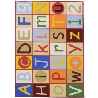 Abc Alphabets Non skid Rubber Backing Multi Kids Rug (43 X 61)