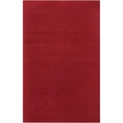 Hand crafted Red Solid Casual Wool Osage Rug (8 X 11)