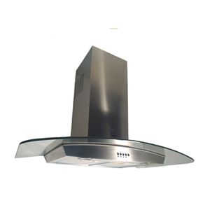 Nt Air Italy 36 inch Stainless Steel Wall Mount Range Hood (Stainless SteelFinish Stainless SteelTempered curve glassTwo washable filtersAdjustable chimneyVent duct/ductlessTwo halogen lightsThree speedsSwitch controlsTwin Lightweight motor 120V/60hz, 4