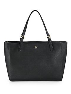 Tory Burch Saffiano Leather Divided Tote   Black