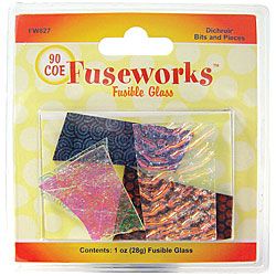 Fuseworks Dichroic Glass Bits And Pieces Assortment (one Ounce)