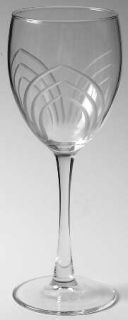 Unknown Crystal Unk5340 Wine Glass   Gray Cut Arches On Bowl,Smooth Stem