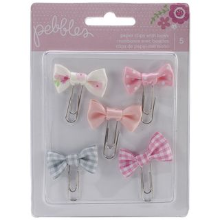 Special Delivery Girl Paper Clips W/bows 5/pkg