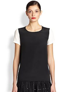 Moschino Cheap And Chic Colorblock Top   Black White