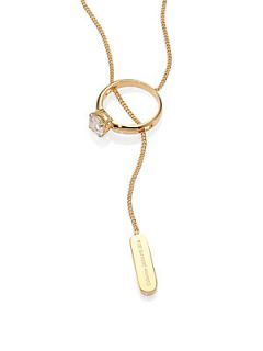 Maison Martin Margiela Swarovski Crystal Ring Lariat Necklace   Gold