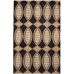 Dynasty Hand tufted Black/ Brown Rug (59 Round) (Polyacrylic Pile height 1.5 inchesStyle TraditionalPrimary color BlackSecondary color Brown, tanPattern Geometric Tip We recommend the use of a non skid pad to keep the rug in place on smooth surfaces