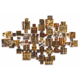 Iron Werks Cluster Wall Sculpture (EarthtonesMaterials 100 percent metalSpecial Features Ready to hangDimensions 51 inches high x 36 inches wide x 4 inches deep )