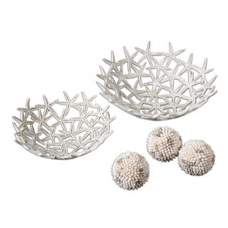 Decorative Starfish Bowls With Spheres (set Of 5)