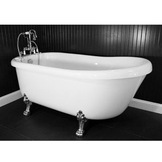 Spa Collection 73 inch Air Massage Slipper Clawfoot Tub Package (46 inches long x 22 inches wideDimensions 35.5 inches wide X 73 inches long X 31.5 inches highAssembly Required )