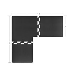 Wellness Mats L Series Puzzle Piece Collection w/ Non Slip Top & Bottom, 6.5x6x3 ft, Black