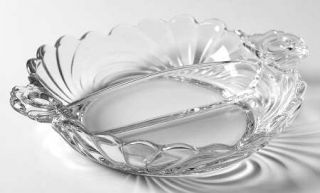 Cambridge Caprice Clear Handled 2 Part Relish Dish   Stem #300, Clear