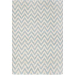 Safavieh Hand woven Moroccan Dhurrie Chevron Blue/ Ivory Wool Rug (5 X 8)