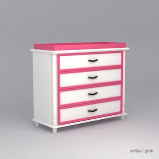 ducduc Georgian 4 Drawer Changer Geor4DC Fr Frame Finish Pink, Accent Finish