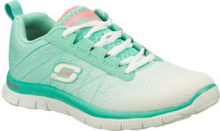Womens Skechers Flex Appeal New Rival   White/Mint Casual Shoes