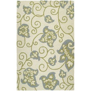 Zoe Whimsy Ivory Hand Tufted Wool Rug (90 X 120)