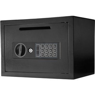 Compact Keypad Depository Safe (BlackDimensions 9.85 inches high x 13.75 inches wide x 9.85 inches deepWeight 22.5 pounds )