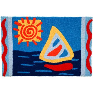 Sunny Sailing Blue Indoor/ Outdoor Rug (19 X 29)