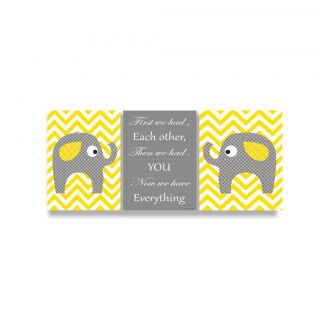 Yellow Chevron Elephants Love Trio Wall Plaque (set Of 3) (MediumSubject AnimalsPiece dimensions 15 inches high x 11 inches wide x 0.5 inch deep (each)Triptych Three pieces per set )