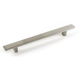 Contemporary 12 inch Rectangular Brushed Nickel Cabinet Bar Handle (case Of 15)