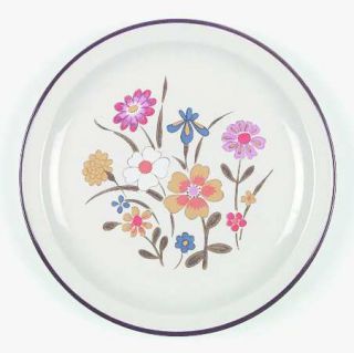 Kanney Spring Flower Dinner Plate, Fine China Dinnerware   Pink,Orange & Blue Fl