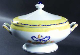 Bernardaud Borghese Tureen &  Lid, Fine China Dinnerware   Different Color Band,